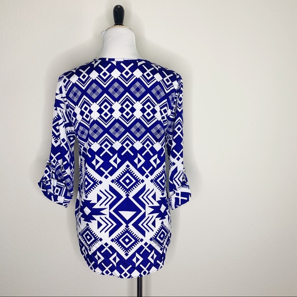 Anthropologie Everly Tunic, Blue and White - Picture 11 of 13